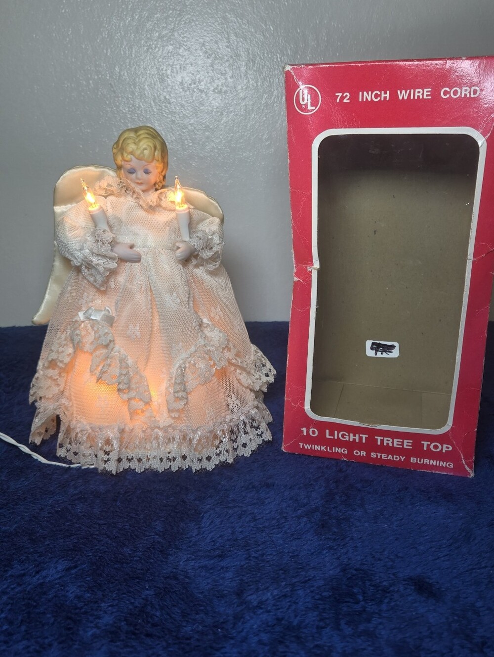 VTG 1960's House Of Lloyd Lighted Angel Tree Topper W/Box 54-203 Tested Taiwan